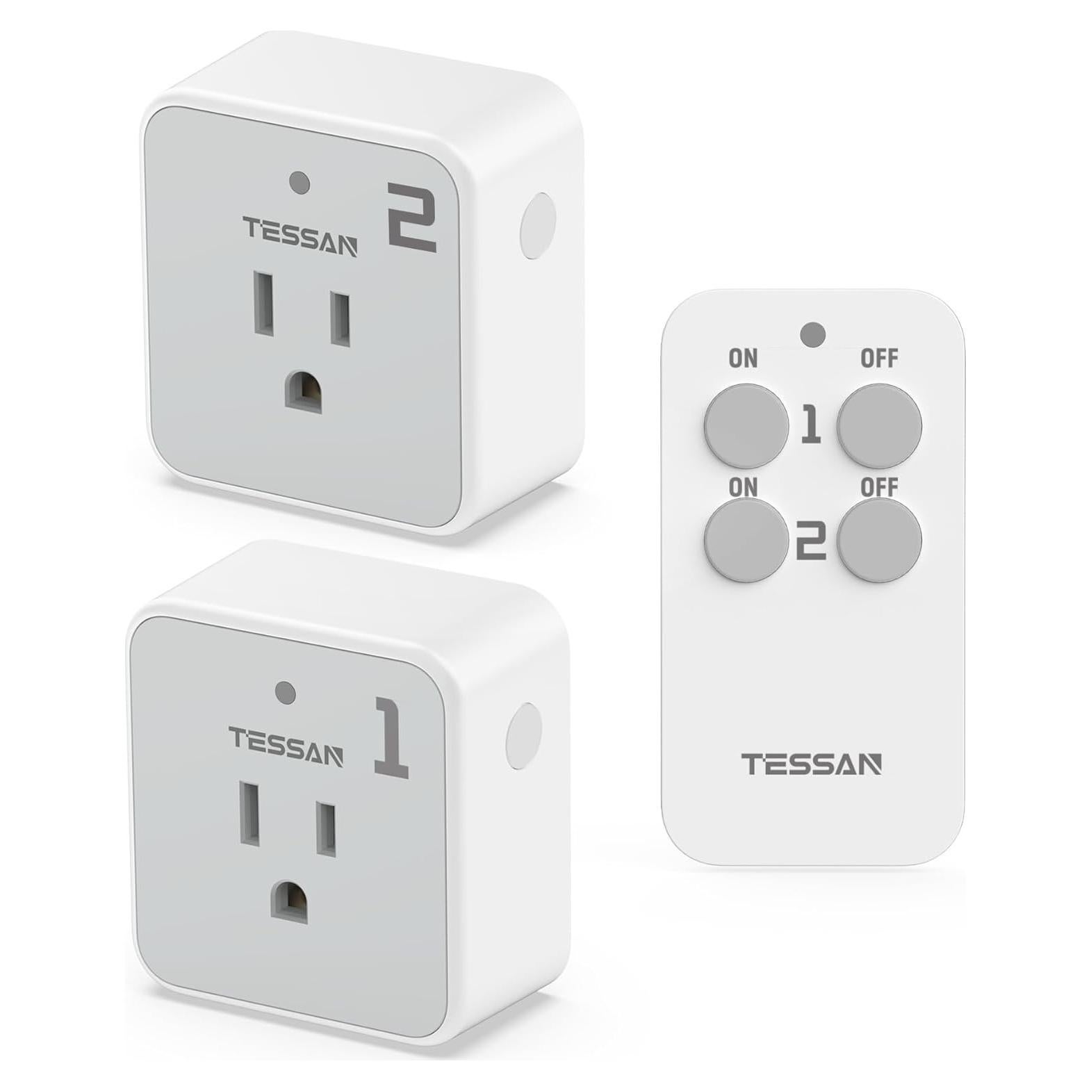 Enchufe Inalámbrico TESSAN con Control Remoto 15A 2 Unidades