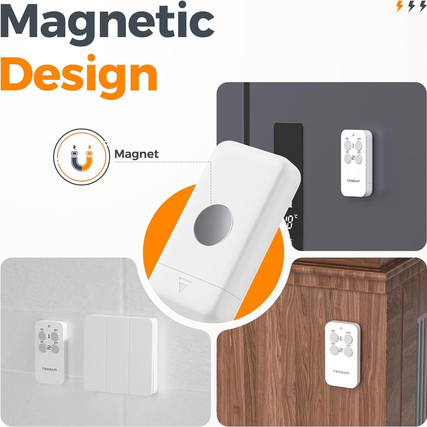 Enchufe Inalámbrico TESSAN con Control Remoto 15A 2 Unidades