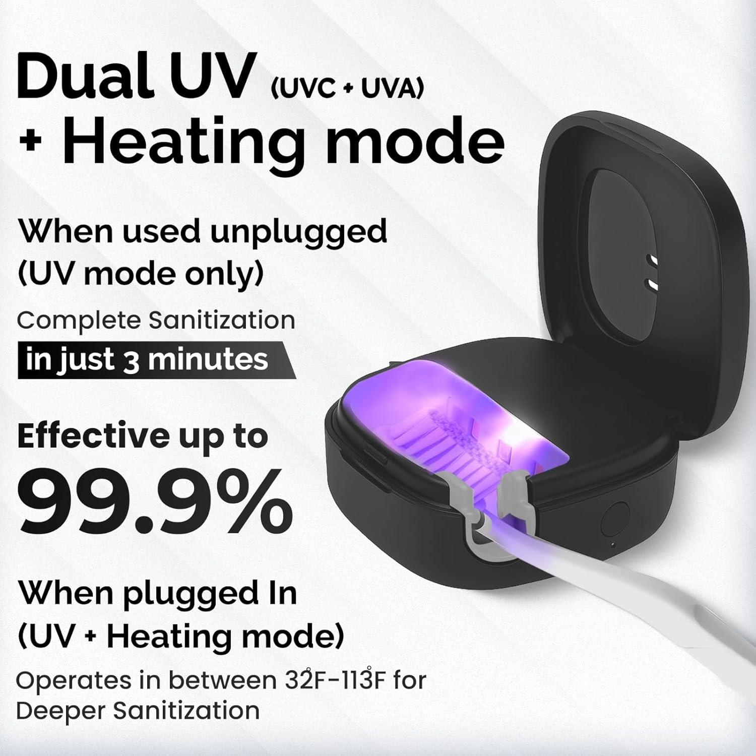 Soporte Limpiador de Cepillos de Dientes UV JetFresh CTX-1 Negro