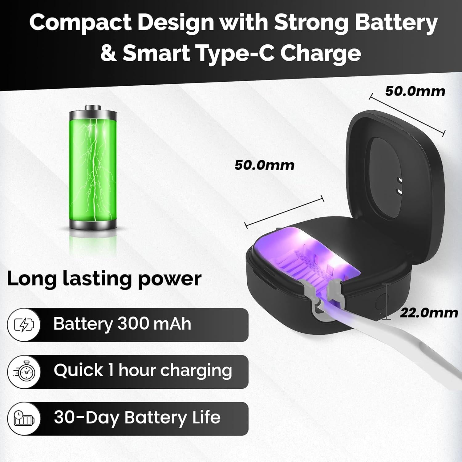 Soporte Limpiador de Cepillos de Dientes UV JetFresh CTX-1 Negro