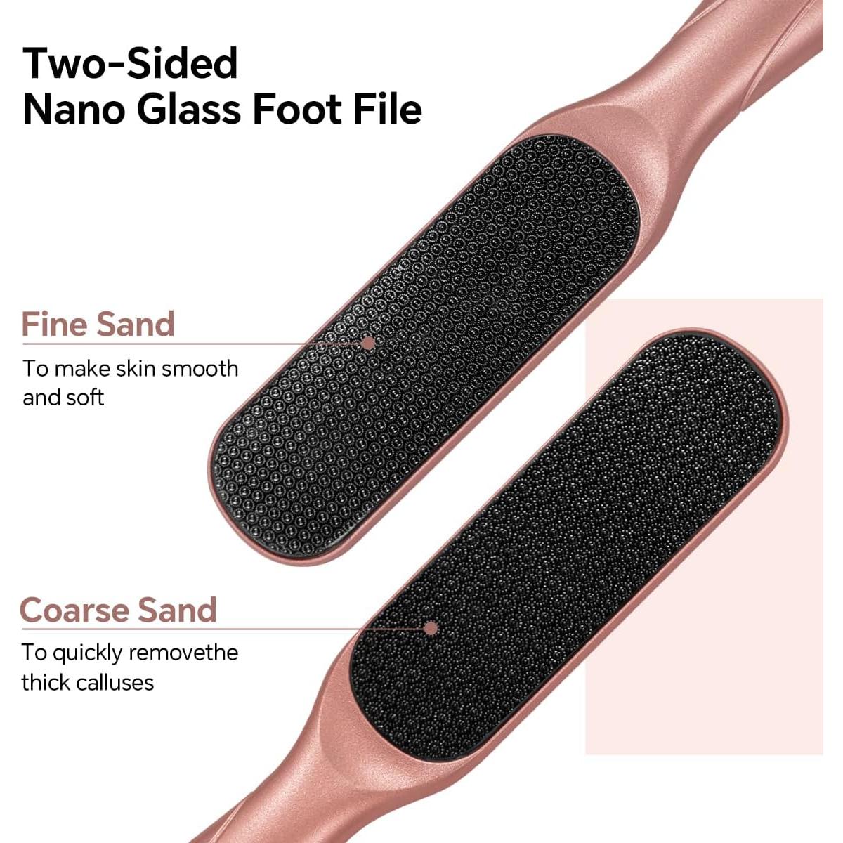 Lima de pies de vidrio nano Lvrzng, removedor de callos 22.86cm