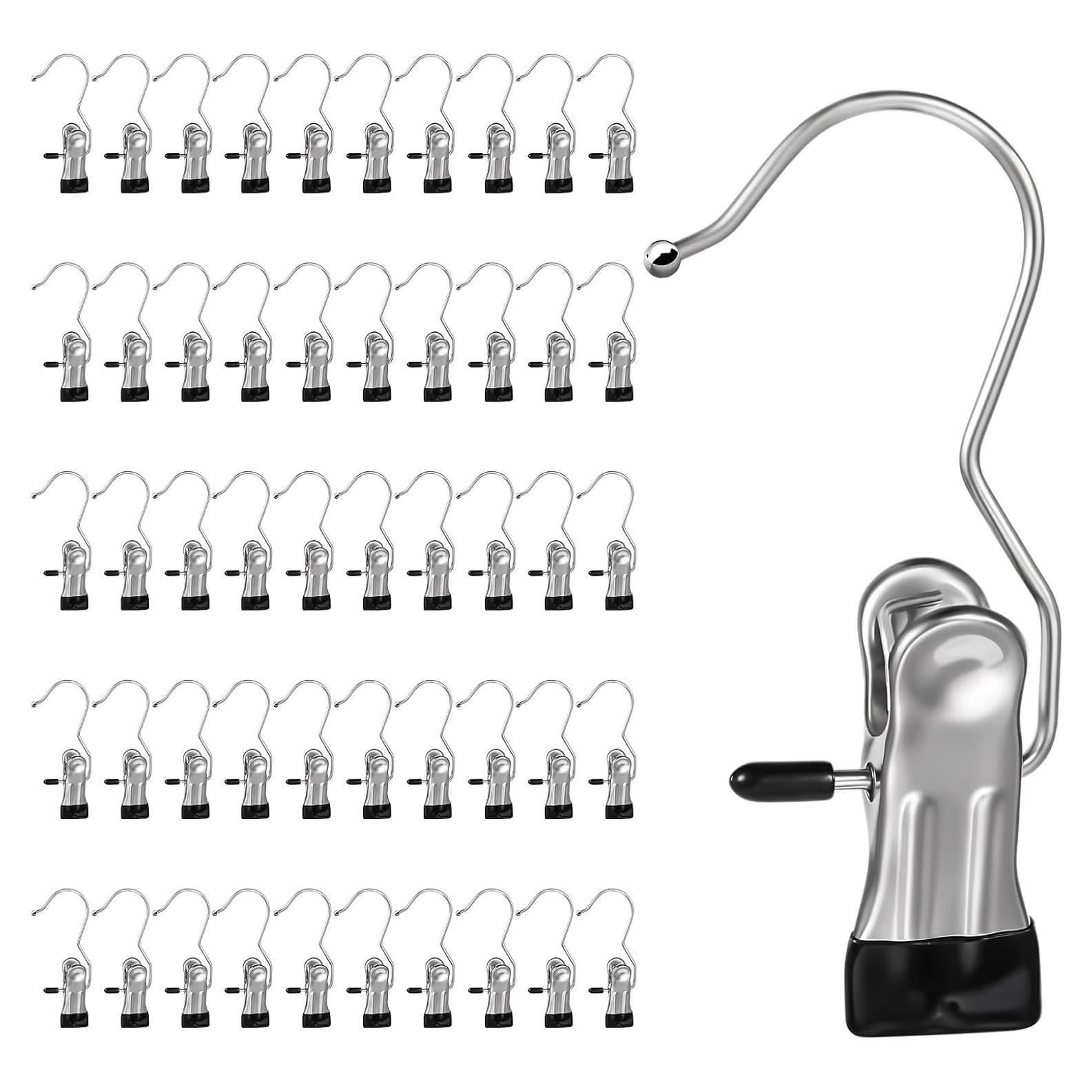 Clips de Percha YUXIANLB 50 Piezas Acero Inoxidable 11x4.5cm