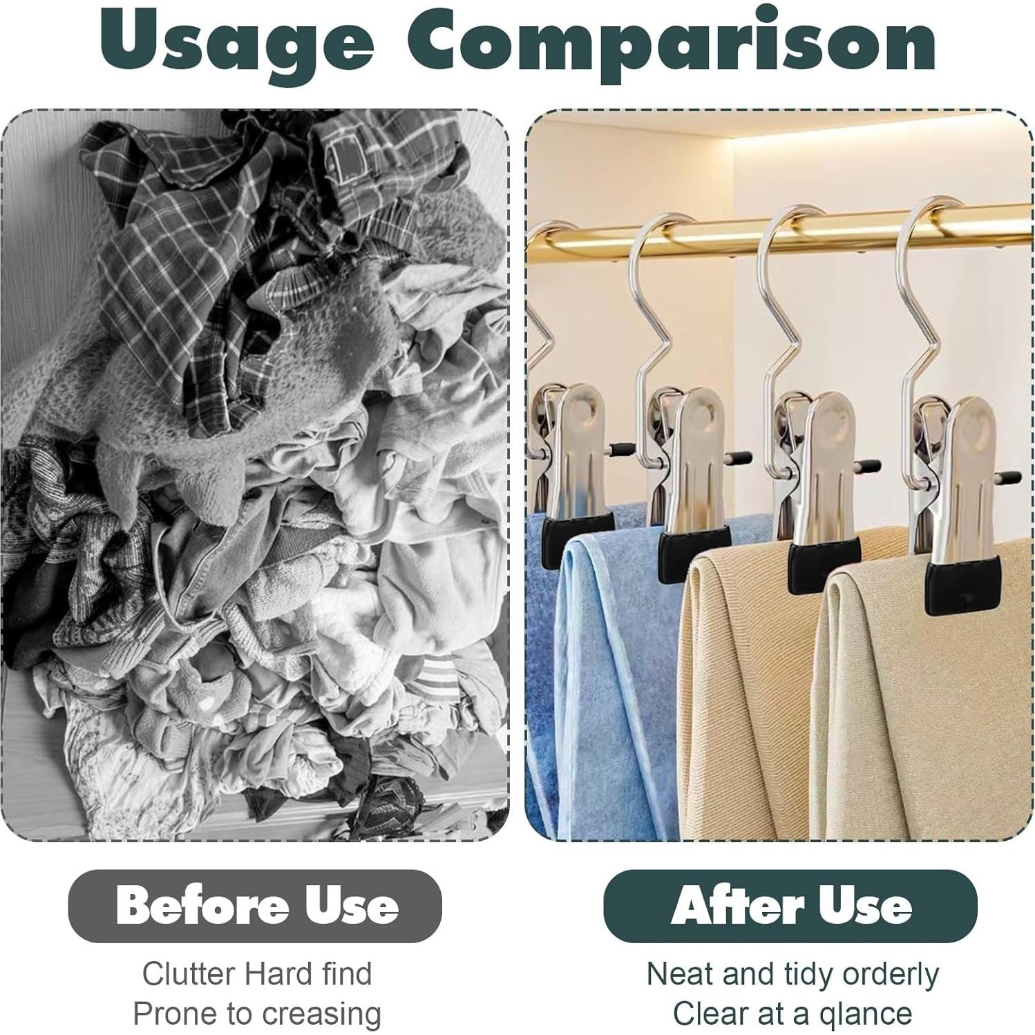 Clips de Percha YUXIANLB 50 Piezas Acero Inoxidable 11x4.5cm