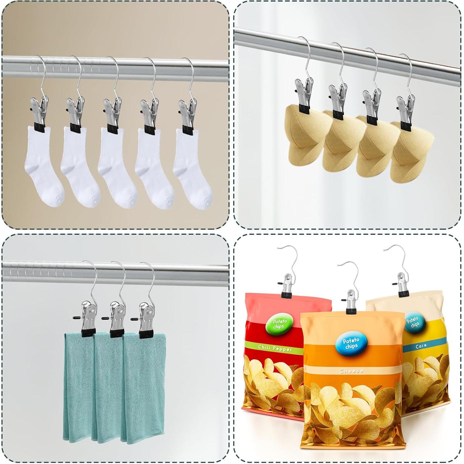 Clips de Percha YUXIANLB 50 Piezas Acero Inoxidable 11x4.5cm