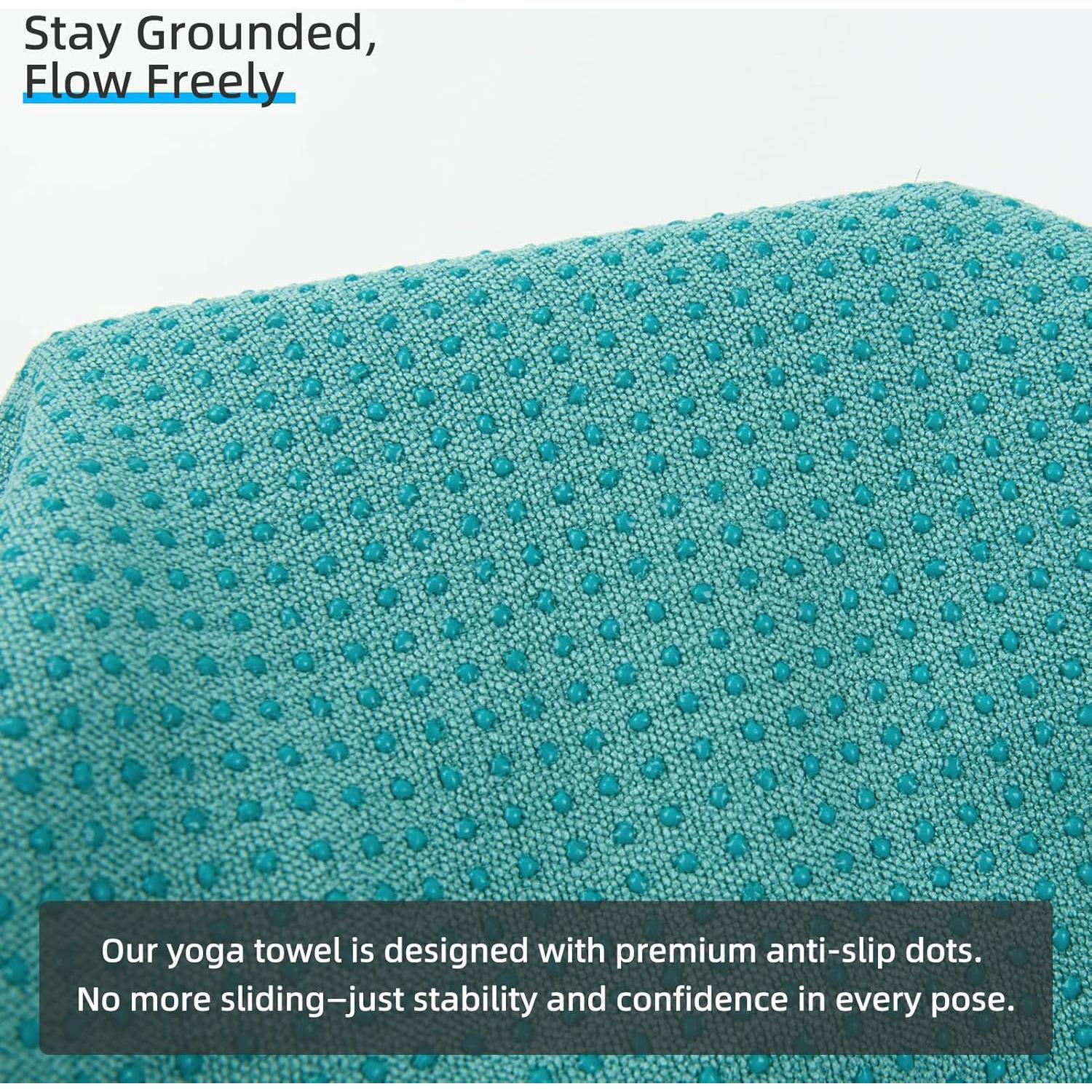 Toalla de Yoga Antideslizante YESLIFE 183x61 cm Microfibra Cian