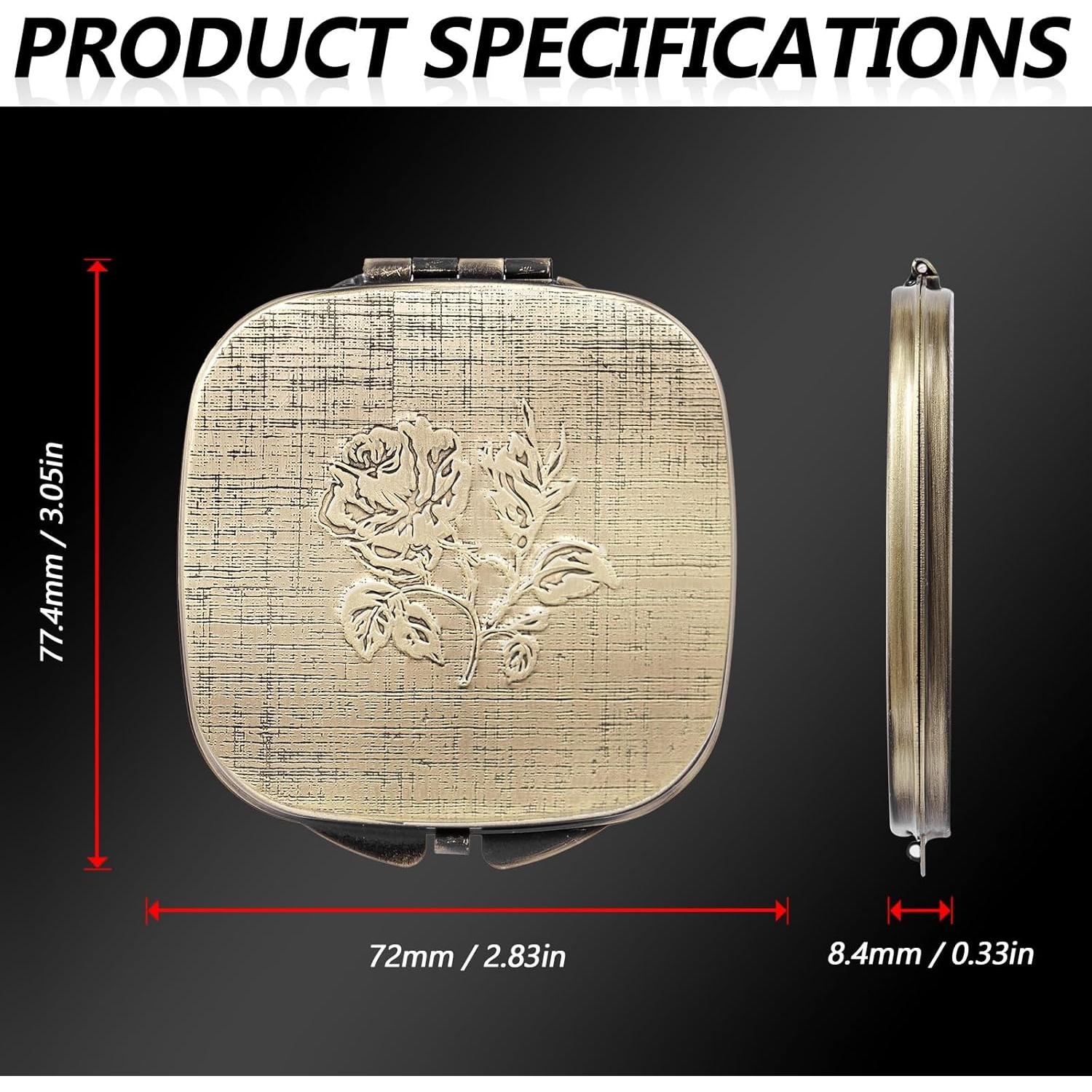 Espejo Compacto LIKSANGMETALS 1X/2X Plegable 7.1x7.6cm Bronce