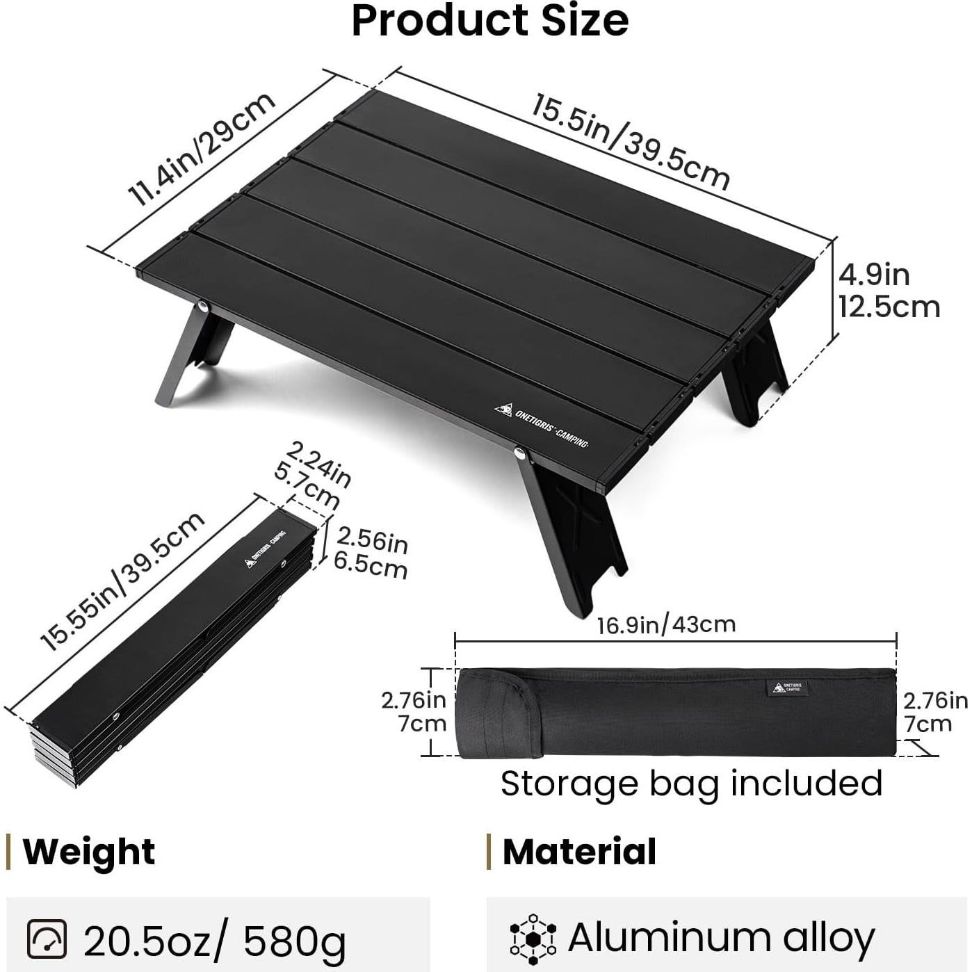 Mesa de Camping OneTigris Plegable Ultraligera 540g