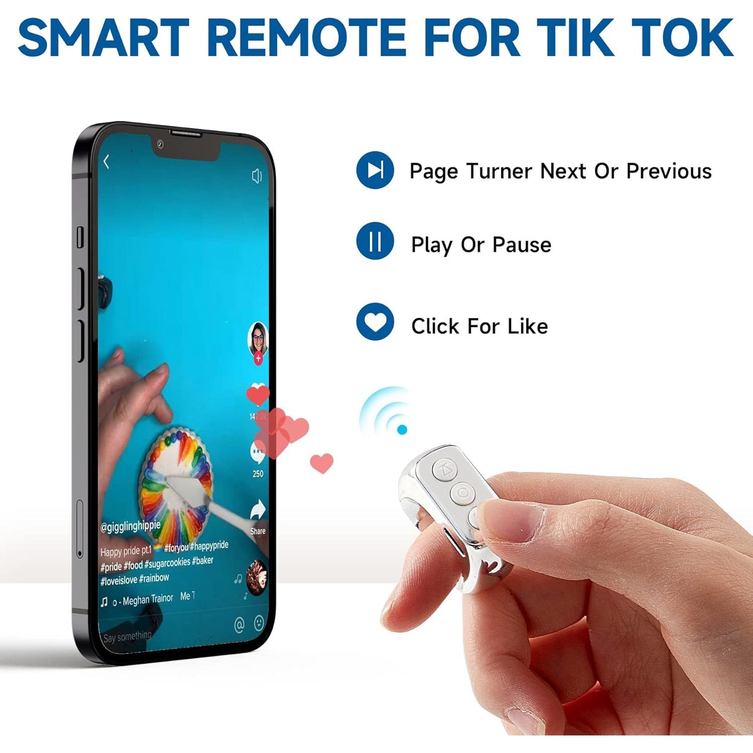 Anillo Control Remoto Bluetooth CKG para TikTok - Plata