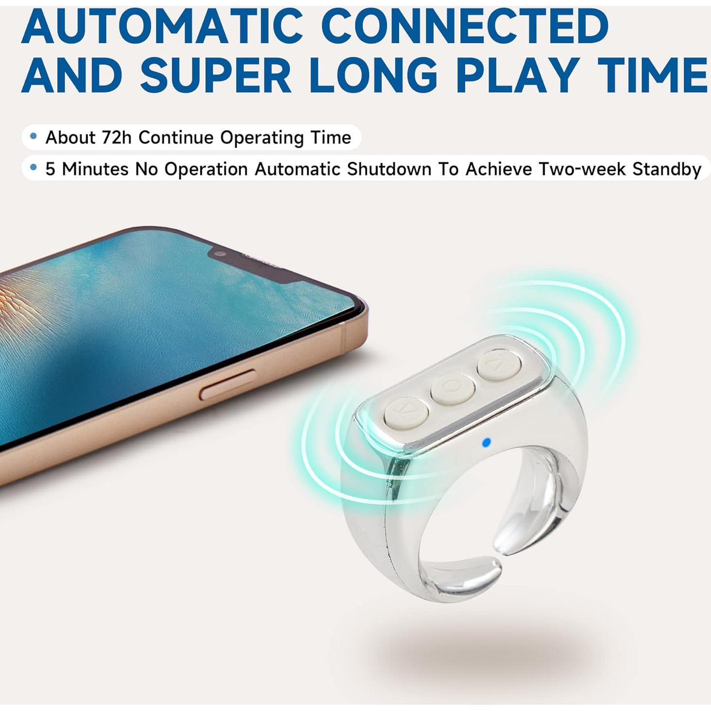 Anillo Control Remoto Bluetooth CKG para TikTok - Plata