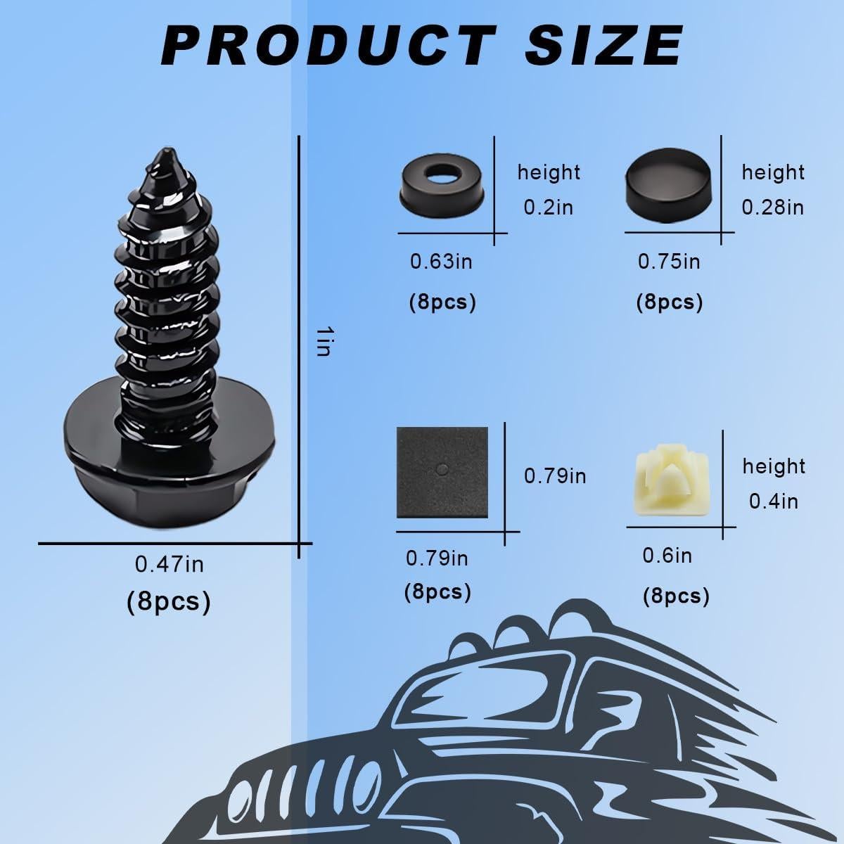 Tornillos Antirrobo para Placas de Matrícula MUQIDA - Acero Inoxidable