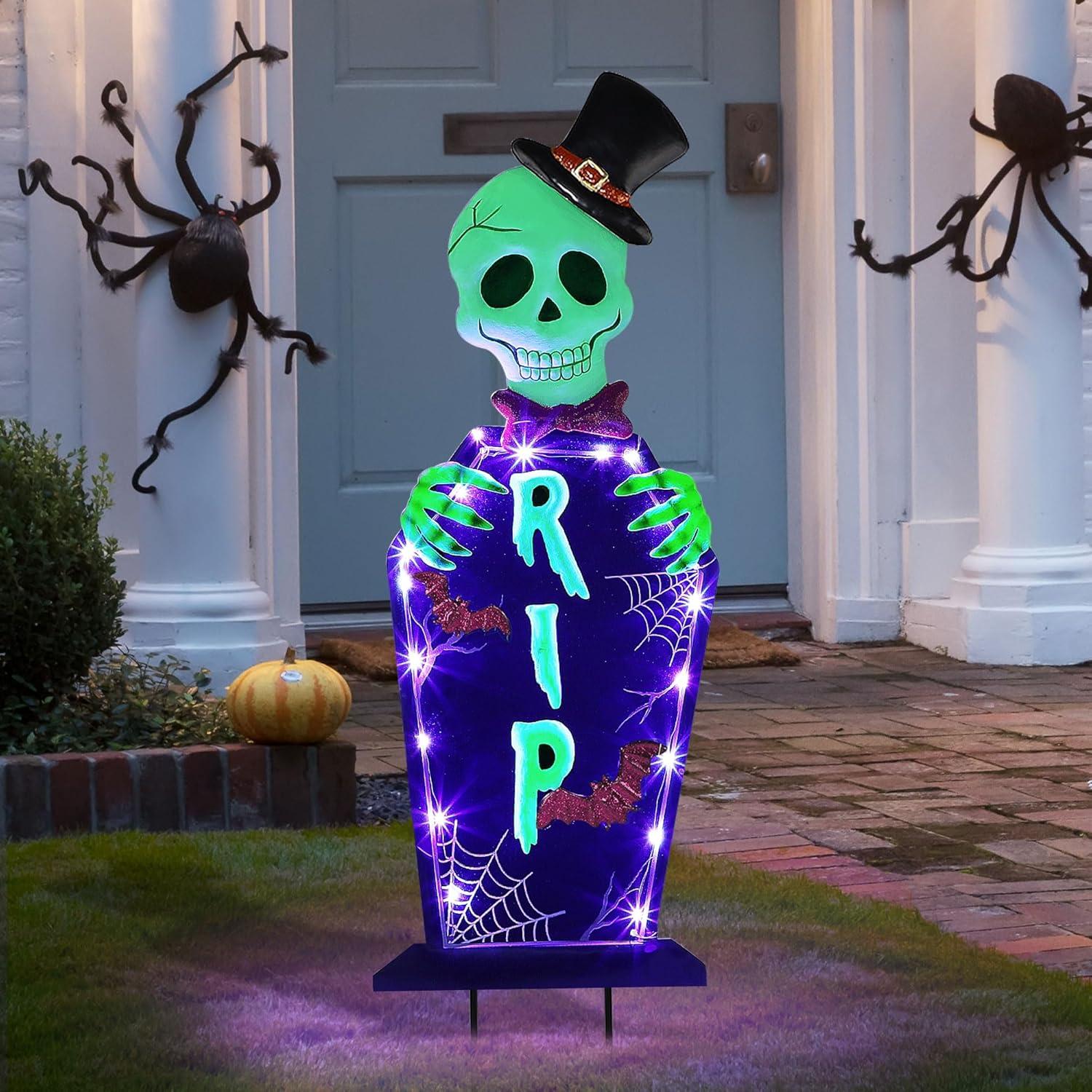 Estaca de Jardín Halloween Joliyoou con Lámpara Solar 67 cm