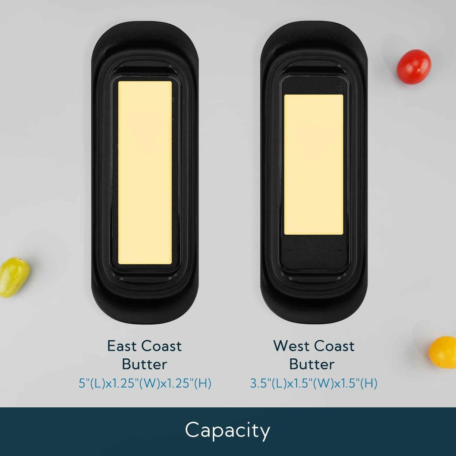 Plato de Mantequilla Hermético KITCHENDAO 21.3x7.9cm Negro