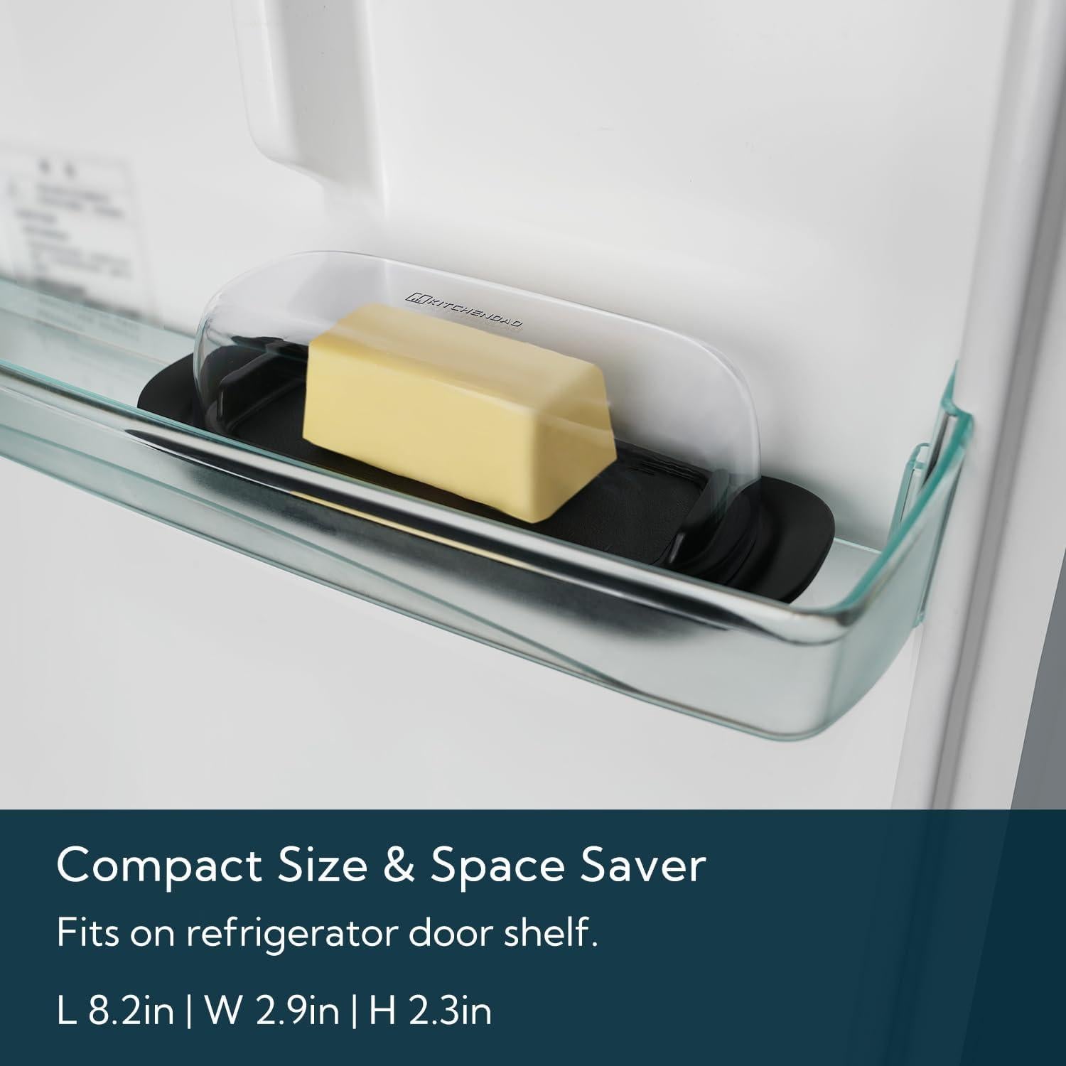 Plato de Mantequilla Hermético KITCHENDAO 21.3x7.9cm Negro