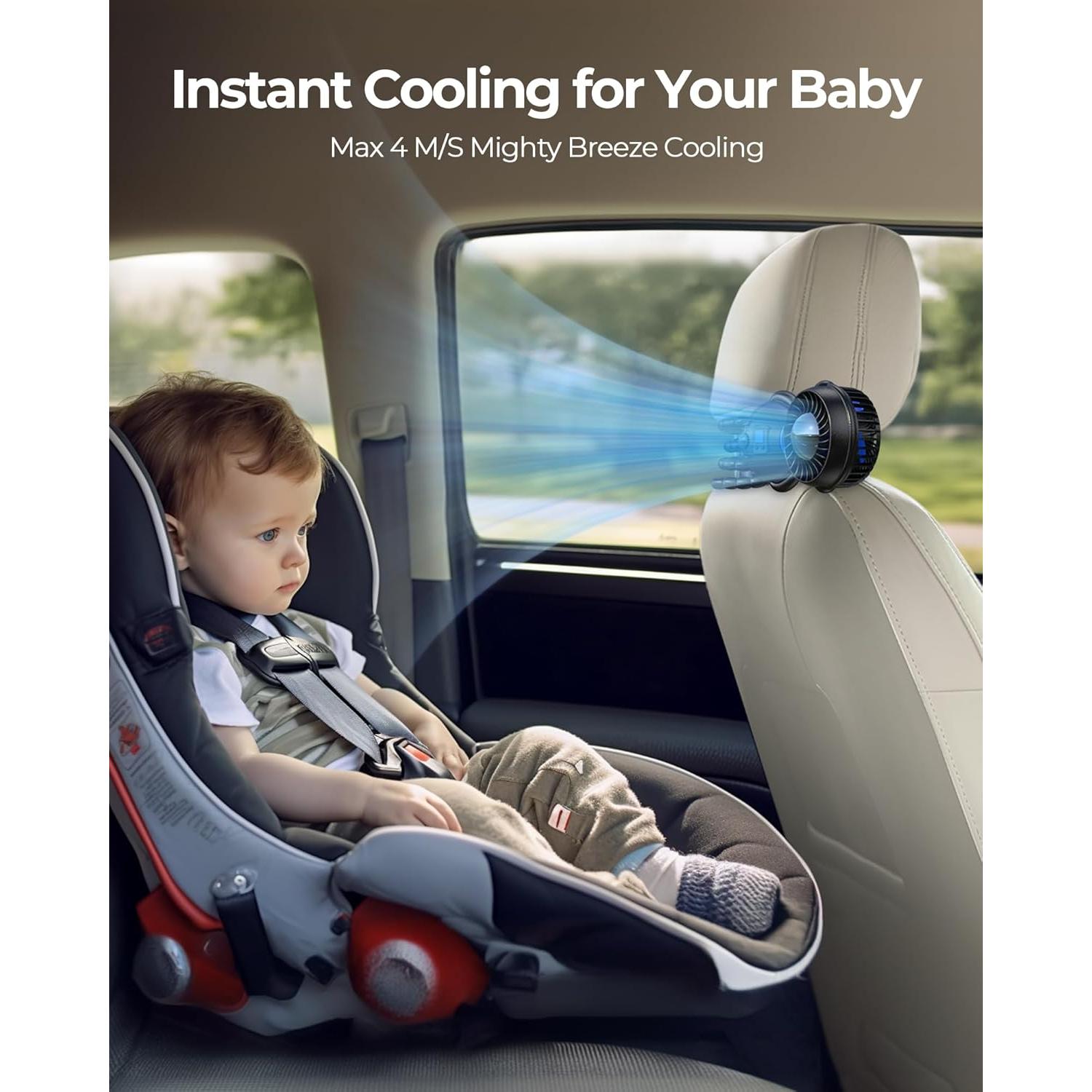 SLENPET Astronaut Portable Stroller Fan, Baby-Safe Clip-on with Detachable Flexible Tripod, Rechargeable Battery-Operated, 3-Speeds, 270° Rotation - Ideal for Car Seats, Cribs, Treadmills, Travel