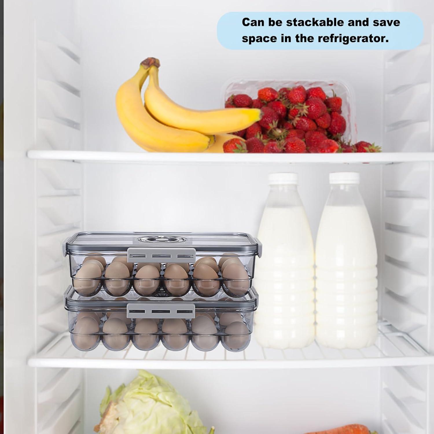 Soporte para Huevos BSTKEY 18 Huevos con Tapa y Escala de Tiempo