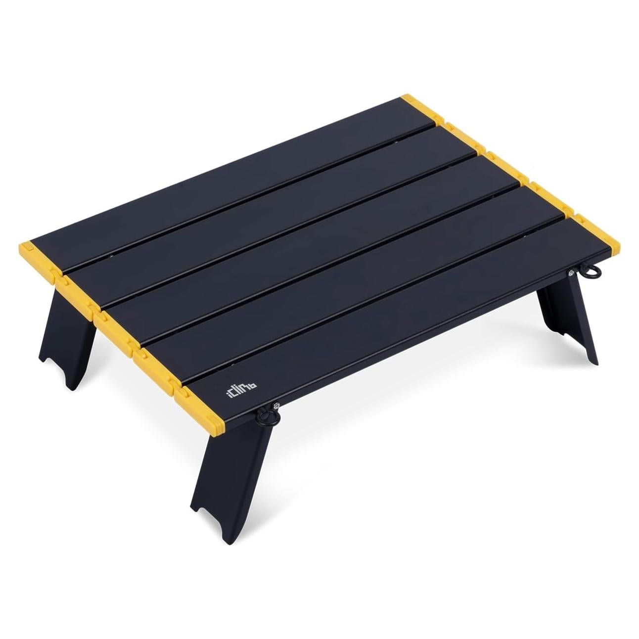 Mesa Plegable iClimb IC703707 Compacta de Aluminio Negra