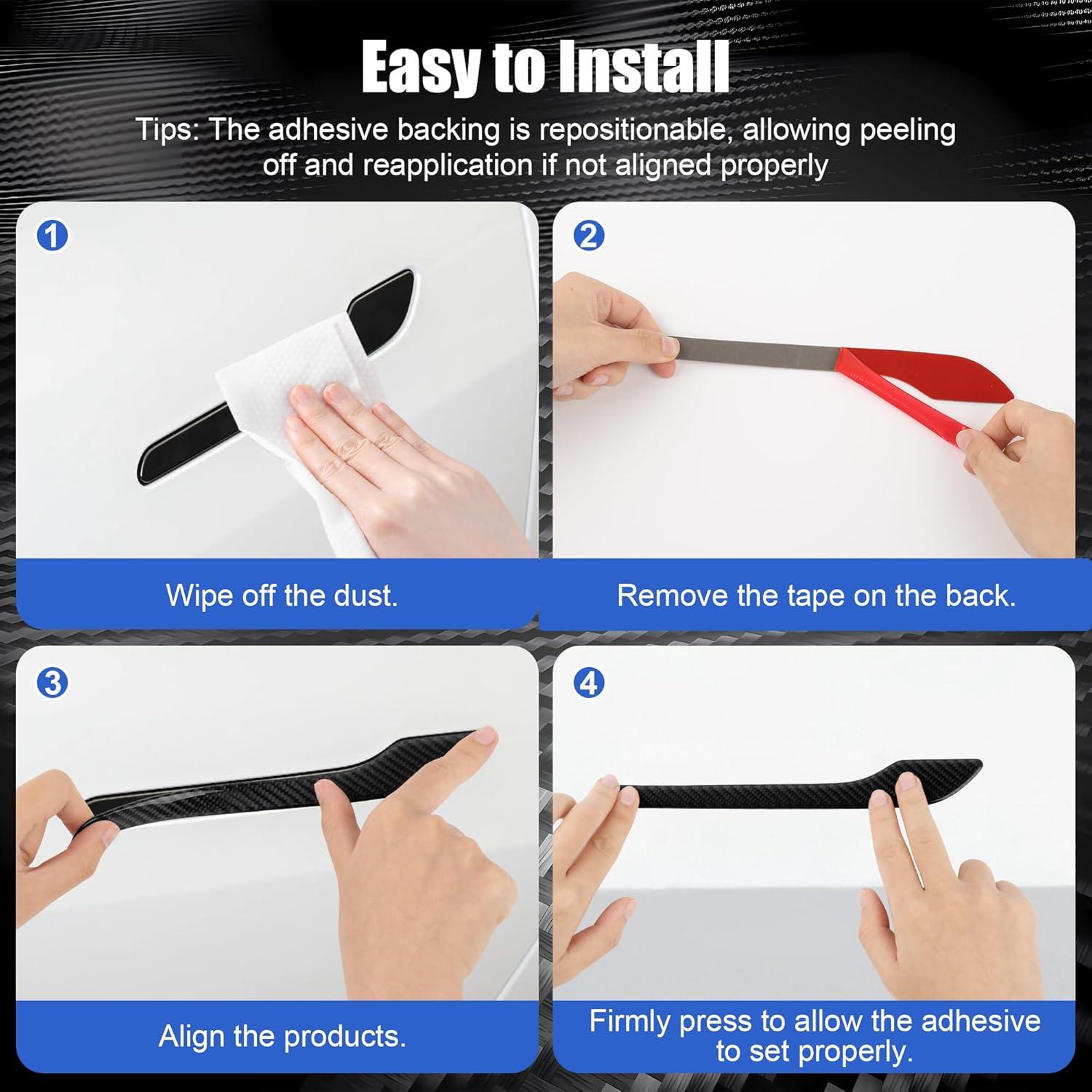 Cubiertas de Manijas de Puerta Frani para Tesla Model 3/Y 2024-2026