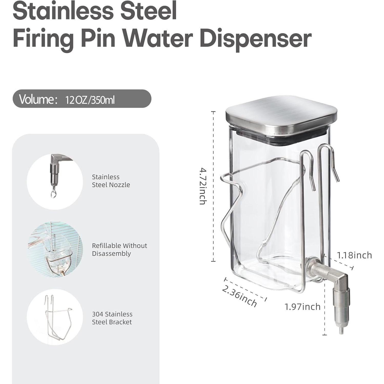 Botella de Agua para Mascotas HardcorePet 350ml Acero Inoxidable