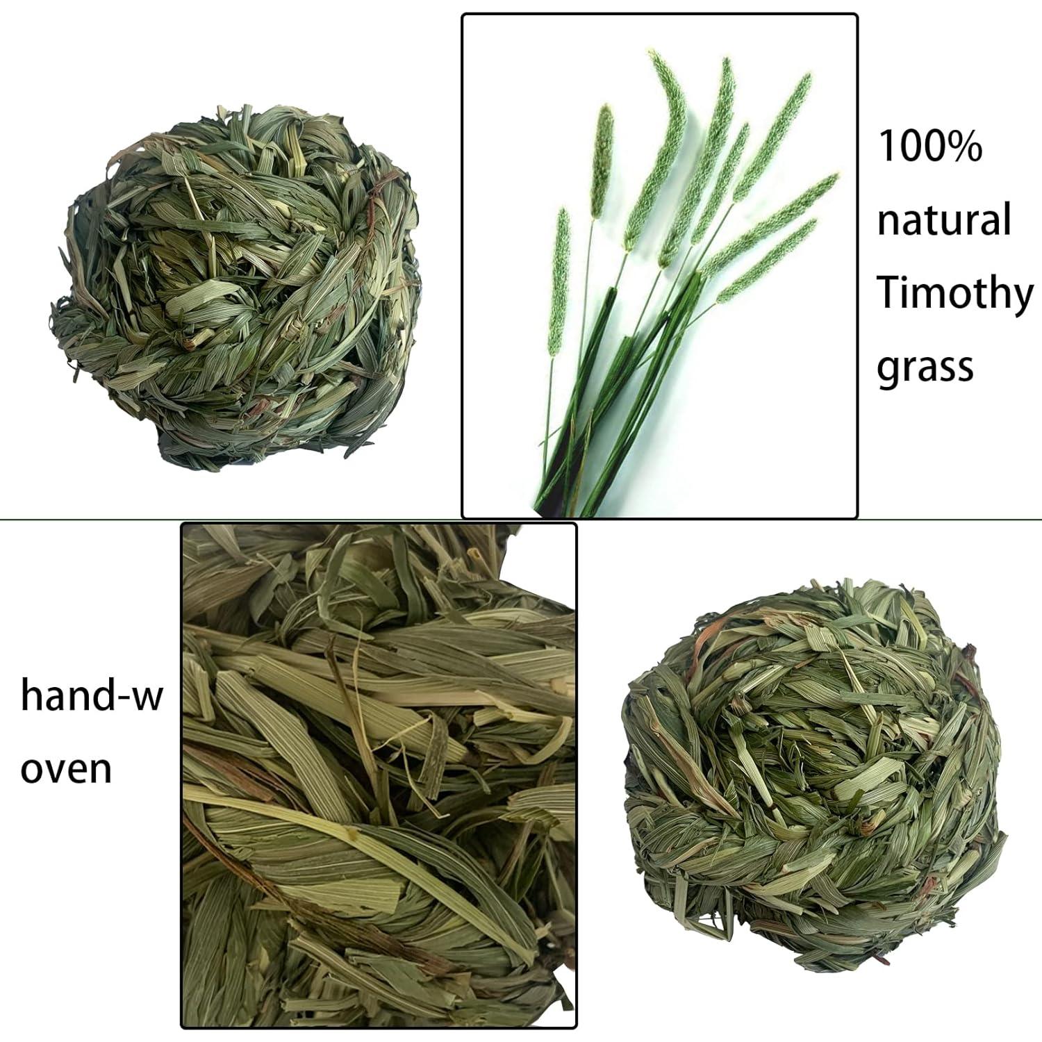 6 Bolas de Heno Timothy MUYG para Conejos y Hámsters 7.6 cm