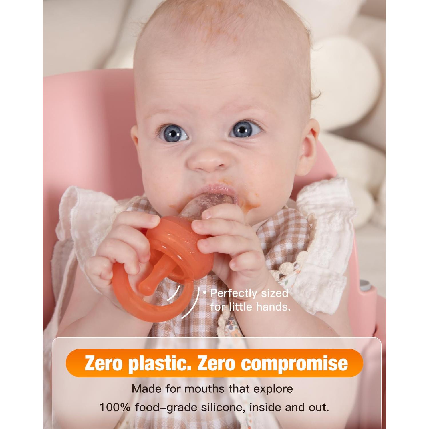 Combo Moldes Popsicle y Alimentador Silicona Bebés 6+ Meses