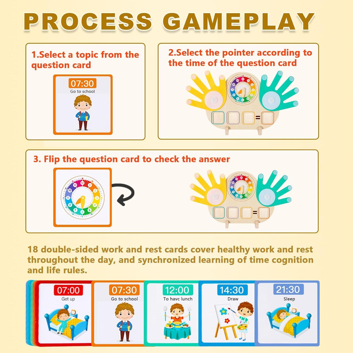 Juguetes Educativos Matemáticos 2 en 1 - Bloques y Reloj Montessori