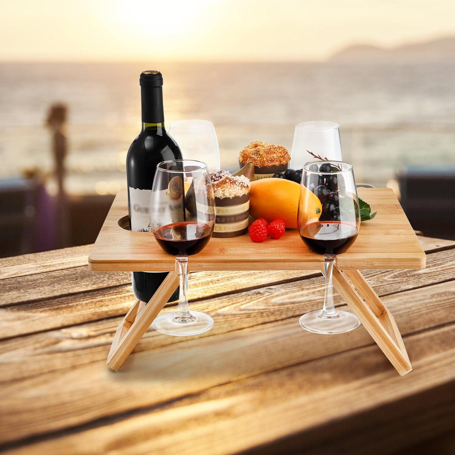 Mesa de Picnic Plegable Youeon para Vino y Aperitivos