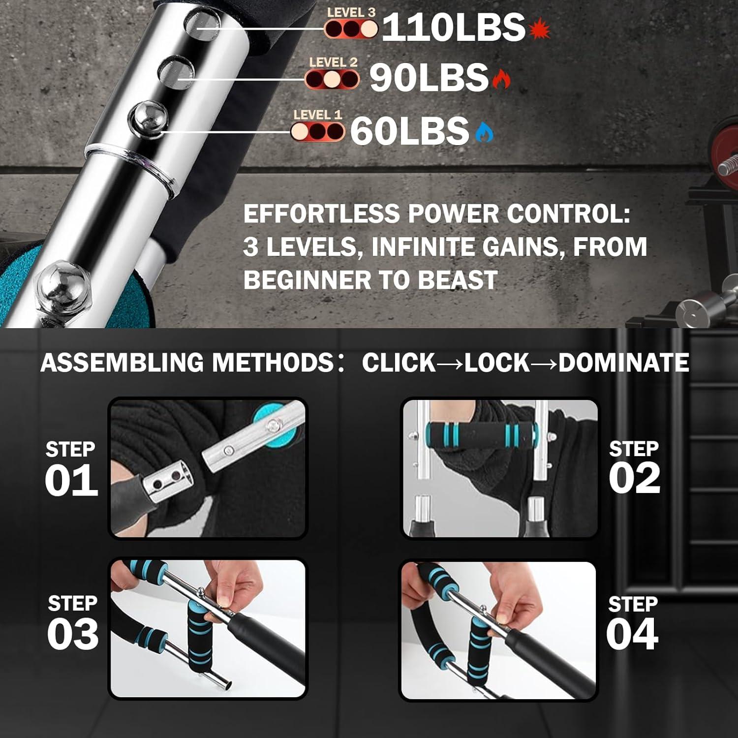 Entrenador de Brazos Twister Qxeutm Ajustable 3 Niveles Resistencia