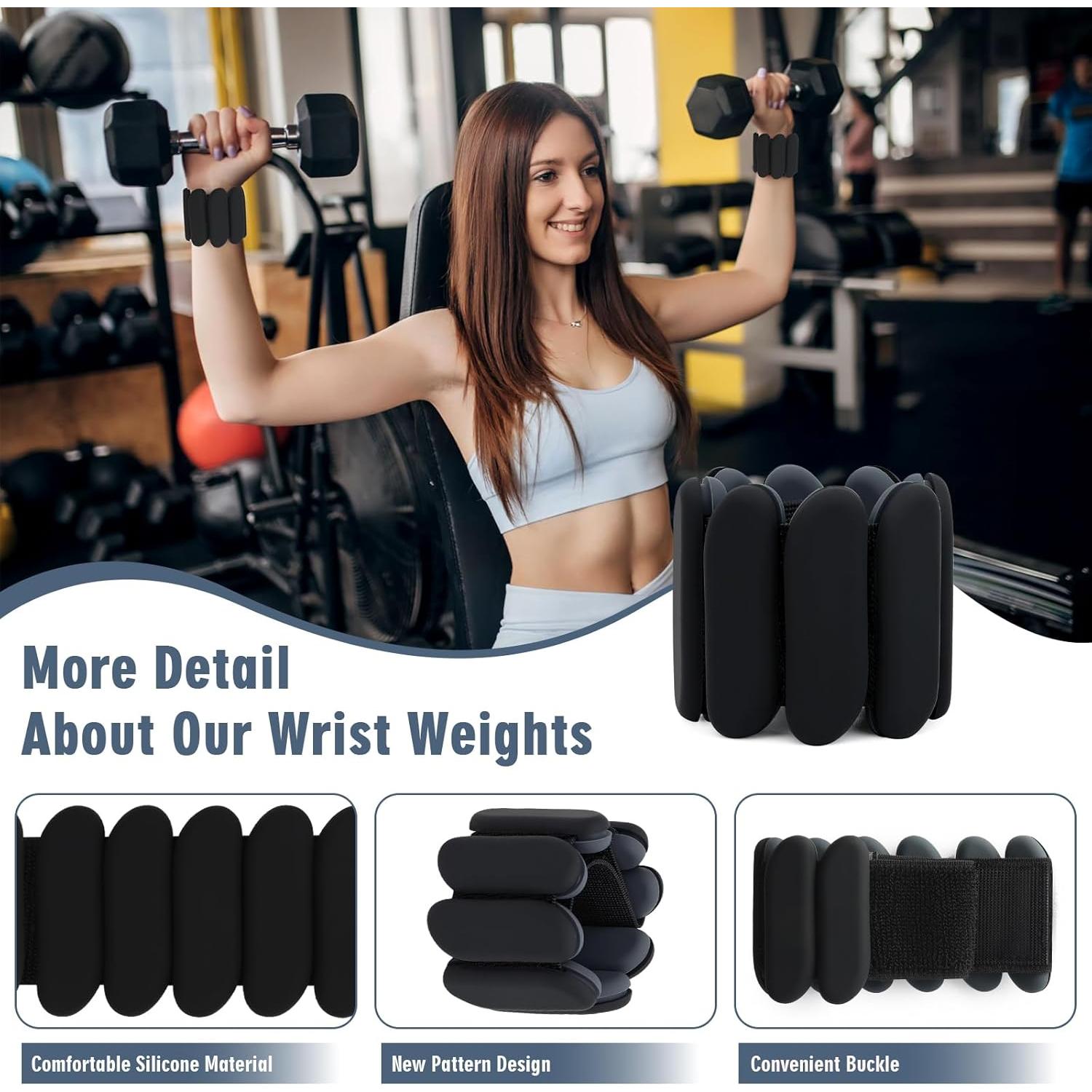 Pesas de Muñeca Ajustables MESUADESI 0.45 kg - 1 Par