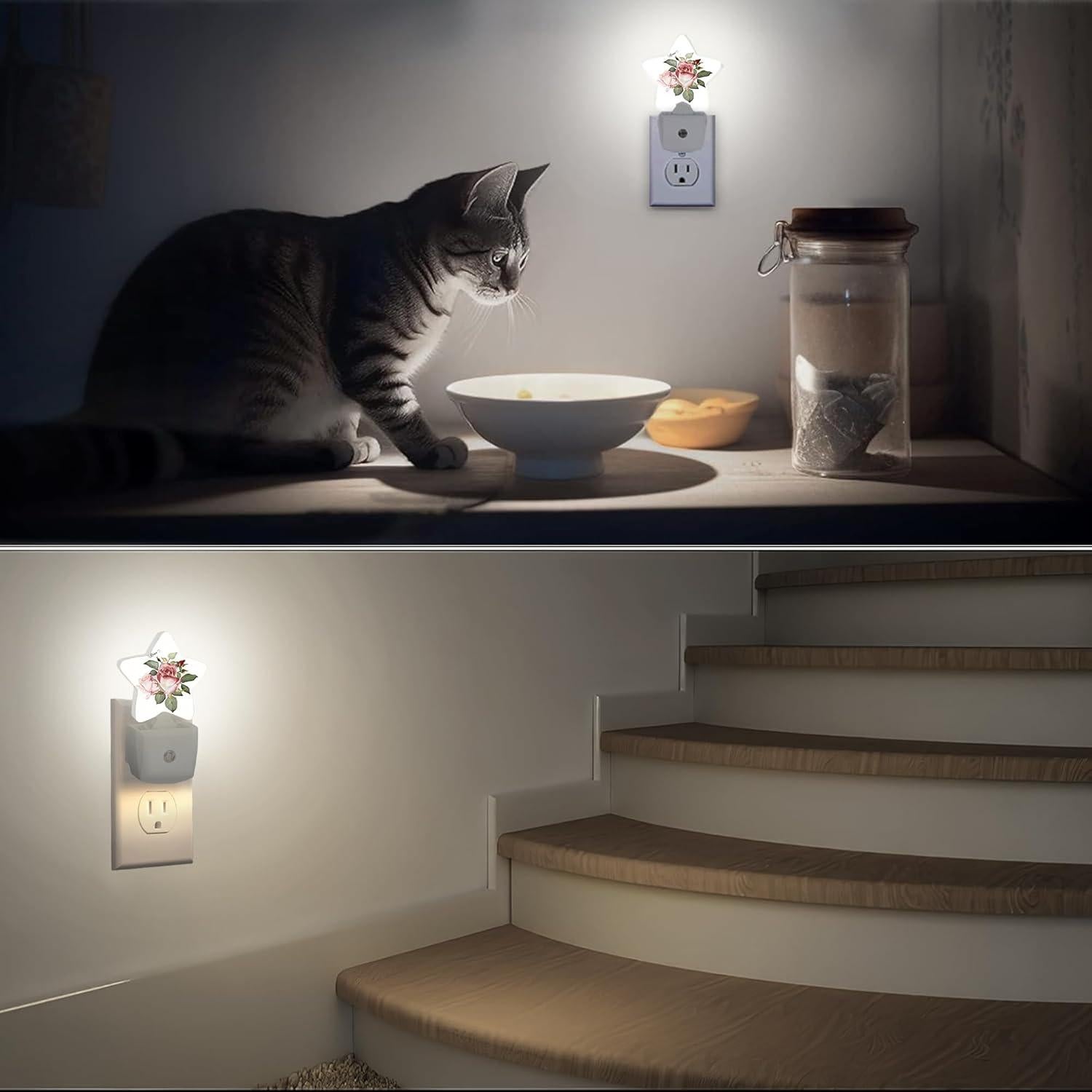 Luz Nocturna Enchufable Rosa Floral Losthll con Sensor 0.5W