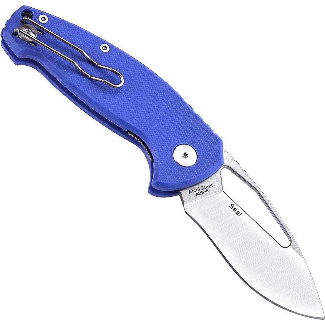 Cuchillo Plegable Harnds CK6120 Azul con Hoja de Acero AUS-8