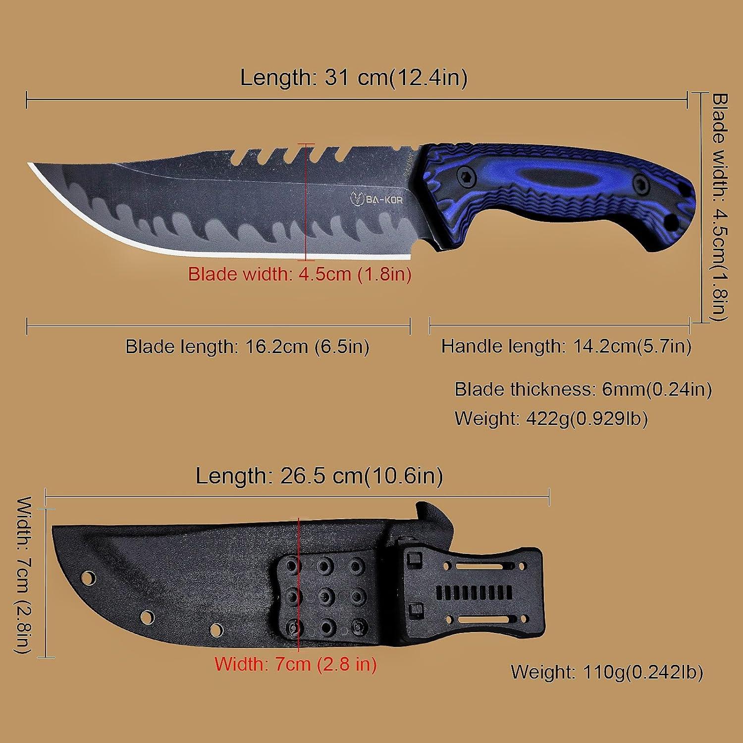 Cuchillo de Caza BA-KOR BA-JBA 31.5cm Acero 9CR18MoV G10