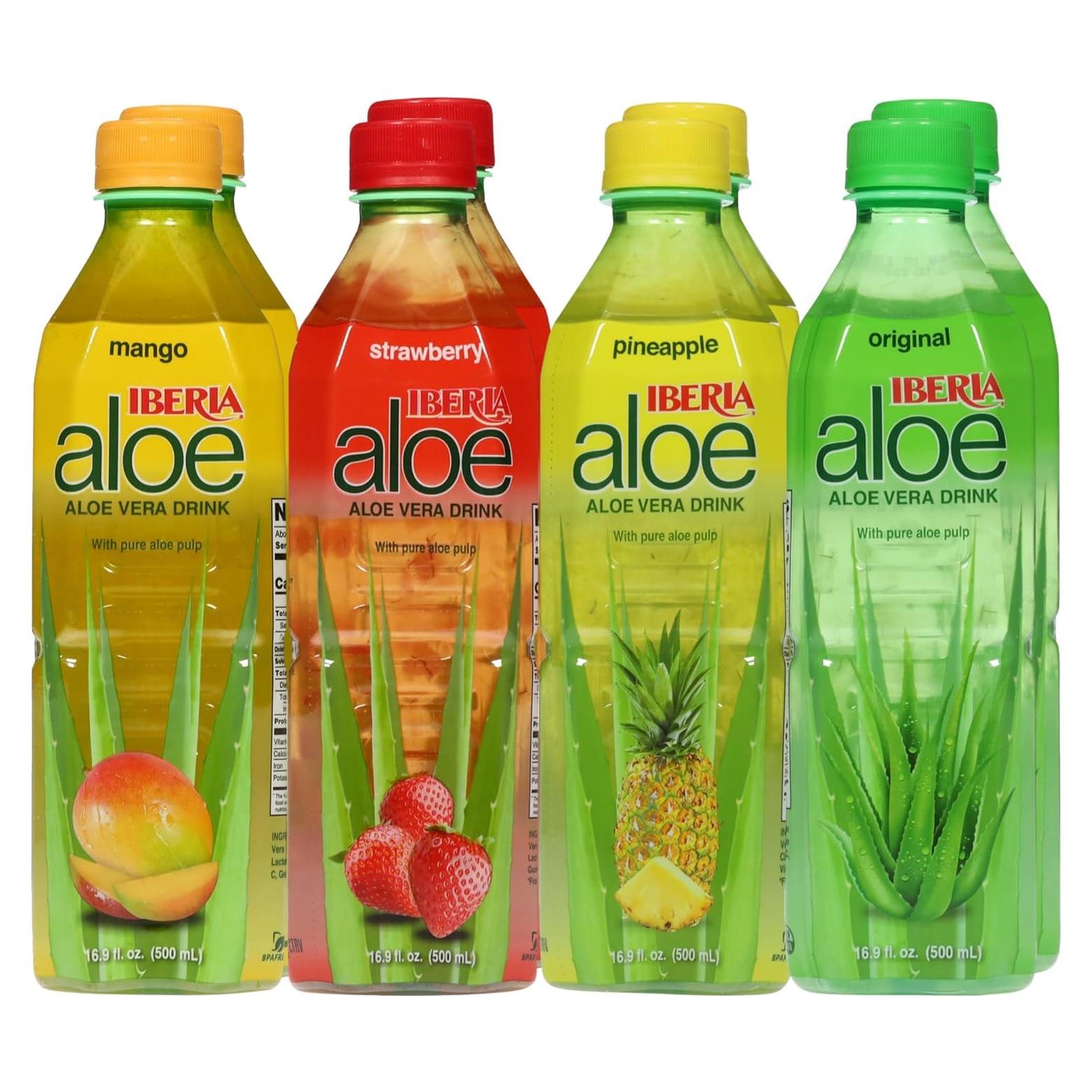 Bebida de Aloe Vera Iberia con Pulpa - Variedad 8 Pack