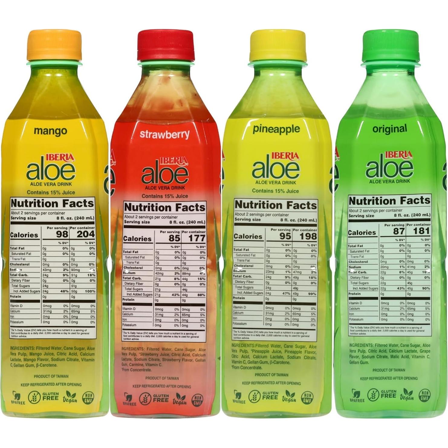 Bebida de Aloe Vera Iberia con Pulpa - Variedad 8 Pack