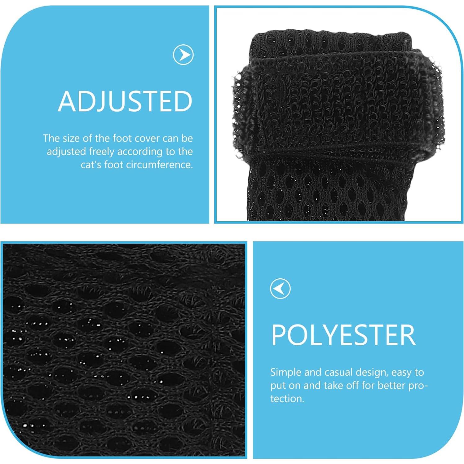 Cubiertas de patas de gato Ipetboom negras 8x7cm antiescarificación