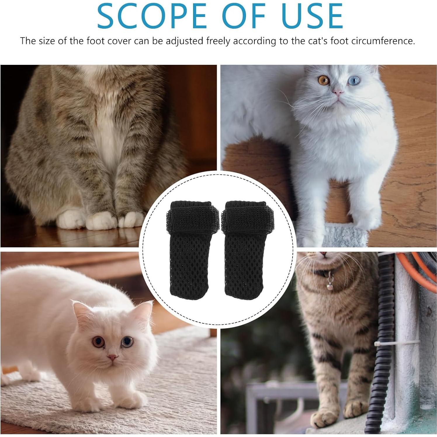 Cubiertas de patas de gato Ipetboom negras 8x7cm antiescarificación