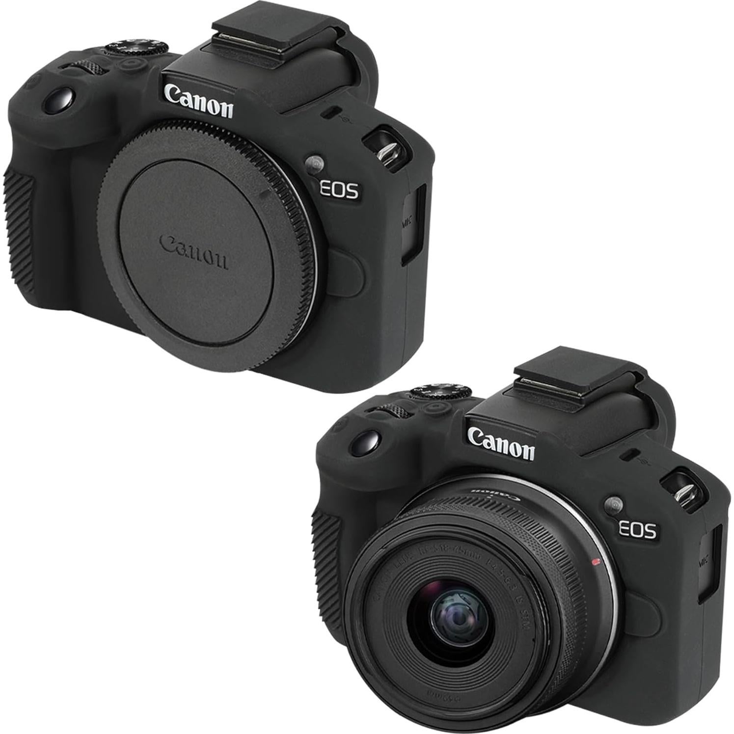 Funda de Silicona Suave Elonbo para Cámara Sin Espejo Canon EOS R50 - Negra