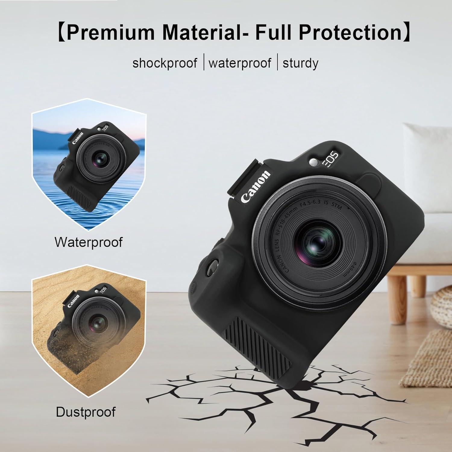 Funda de Silicona Suave Elonbo para Cámara Sin Espejo Canon EOS R50 - Negra