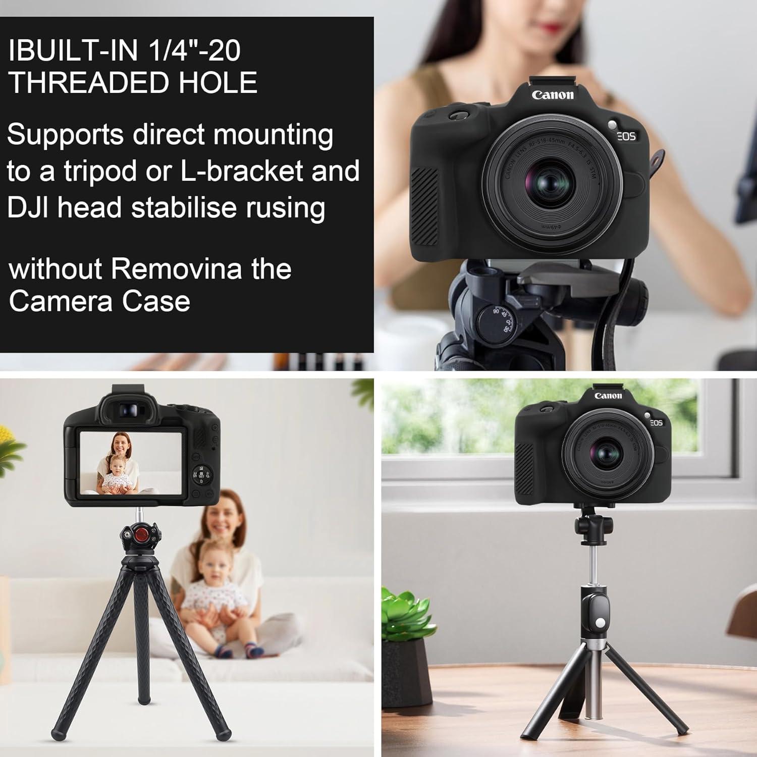 Funda de Silicona Suave Elonbo para Cámara Sin Espejo Canon EOS R50 - Negra