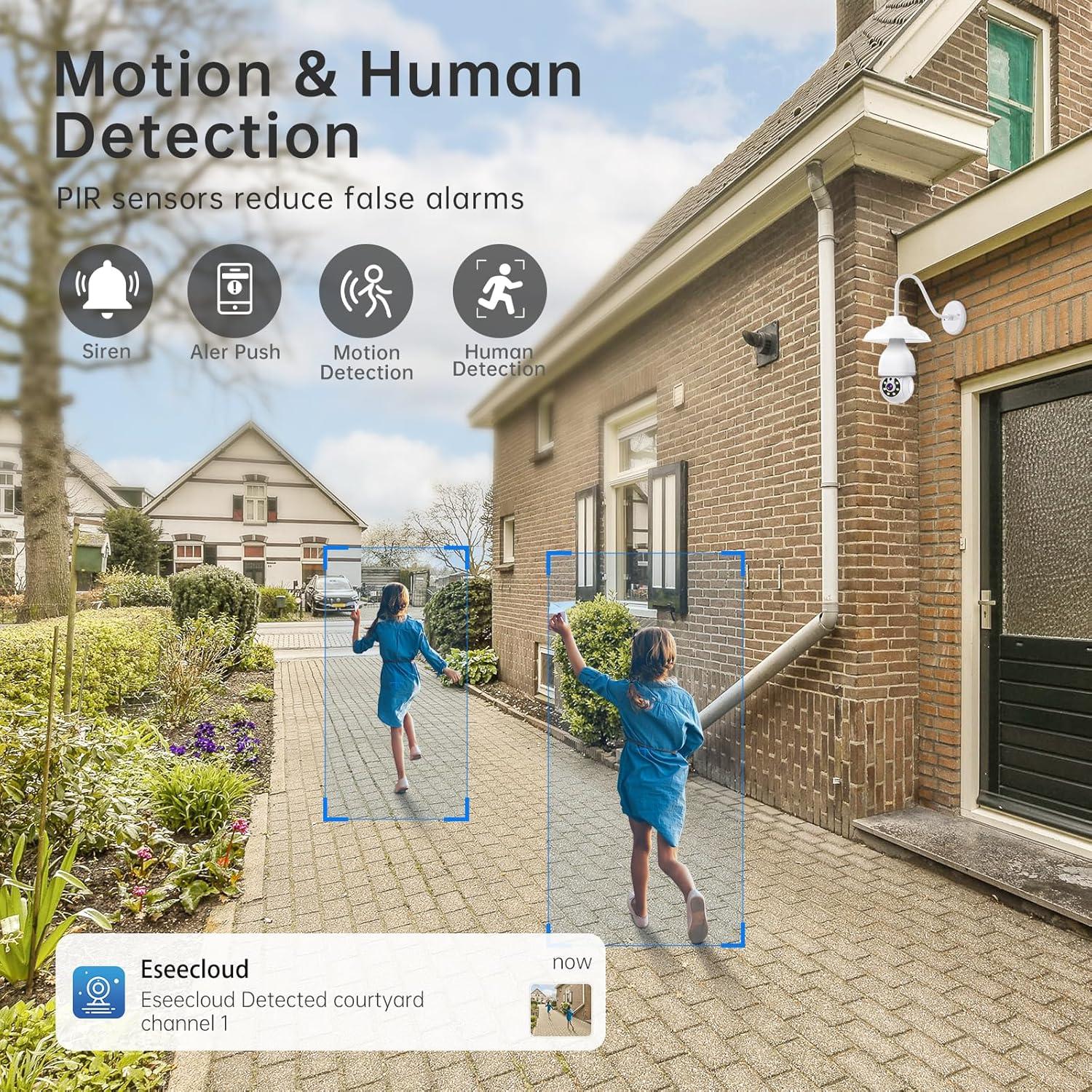 Cámara de Seguridad Inalámbrica NoahTec 2K con Alarma y Visión Nocturna
