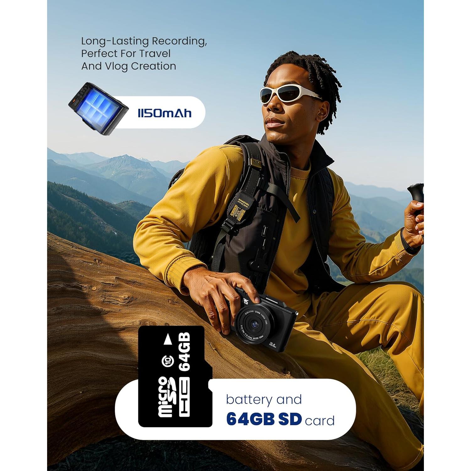 Cámara Digital IWOBAC WD08-5K 75MP 5K WiFi Zoom 18X