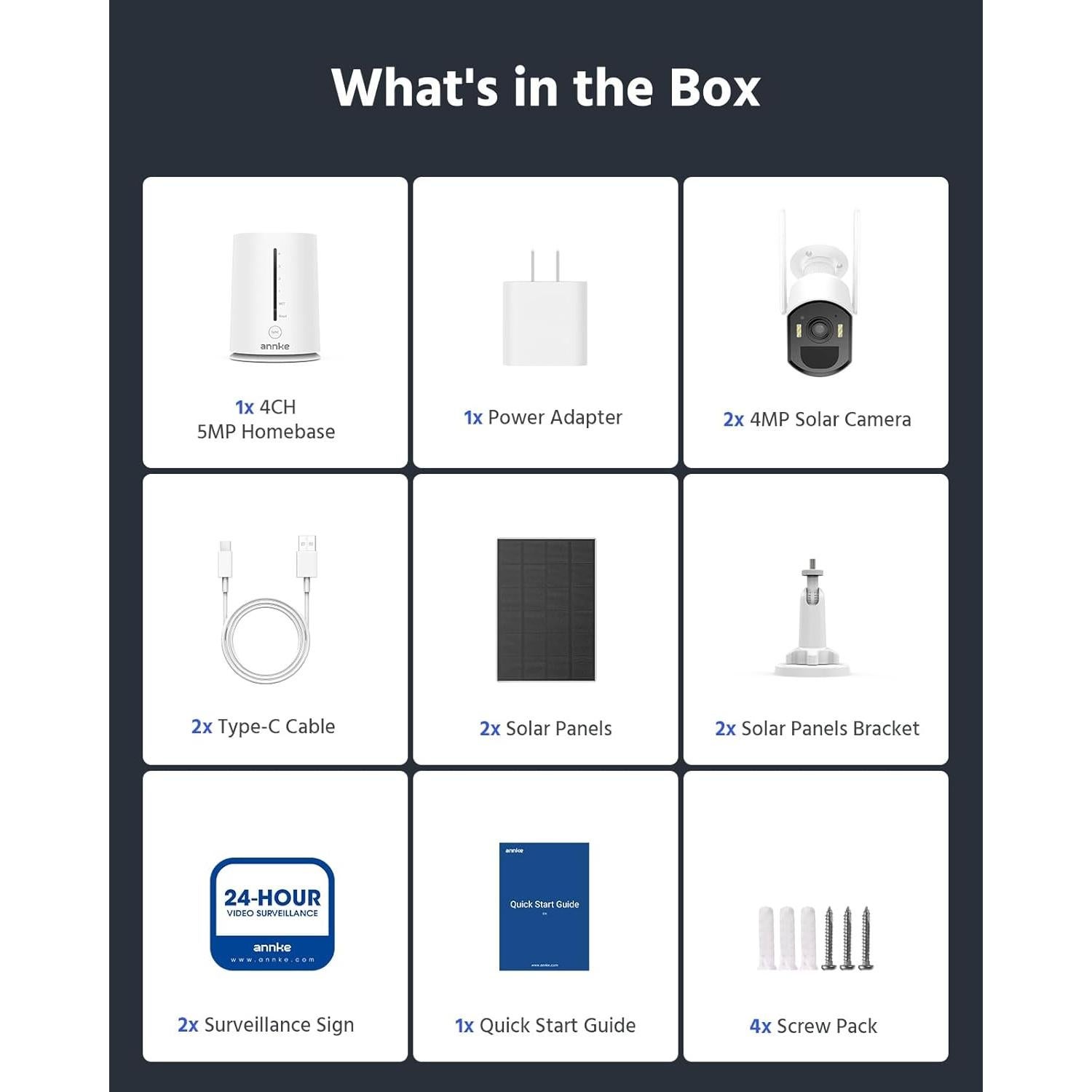 Cámara de Seguridad Inalámbrica Solar ANNKE 5MP con 2 Cámaras 4MP