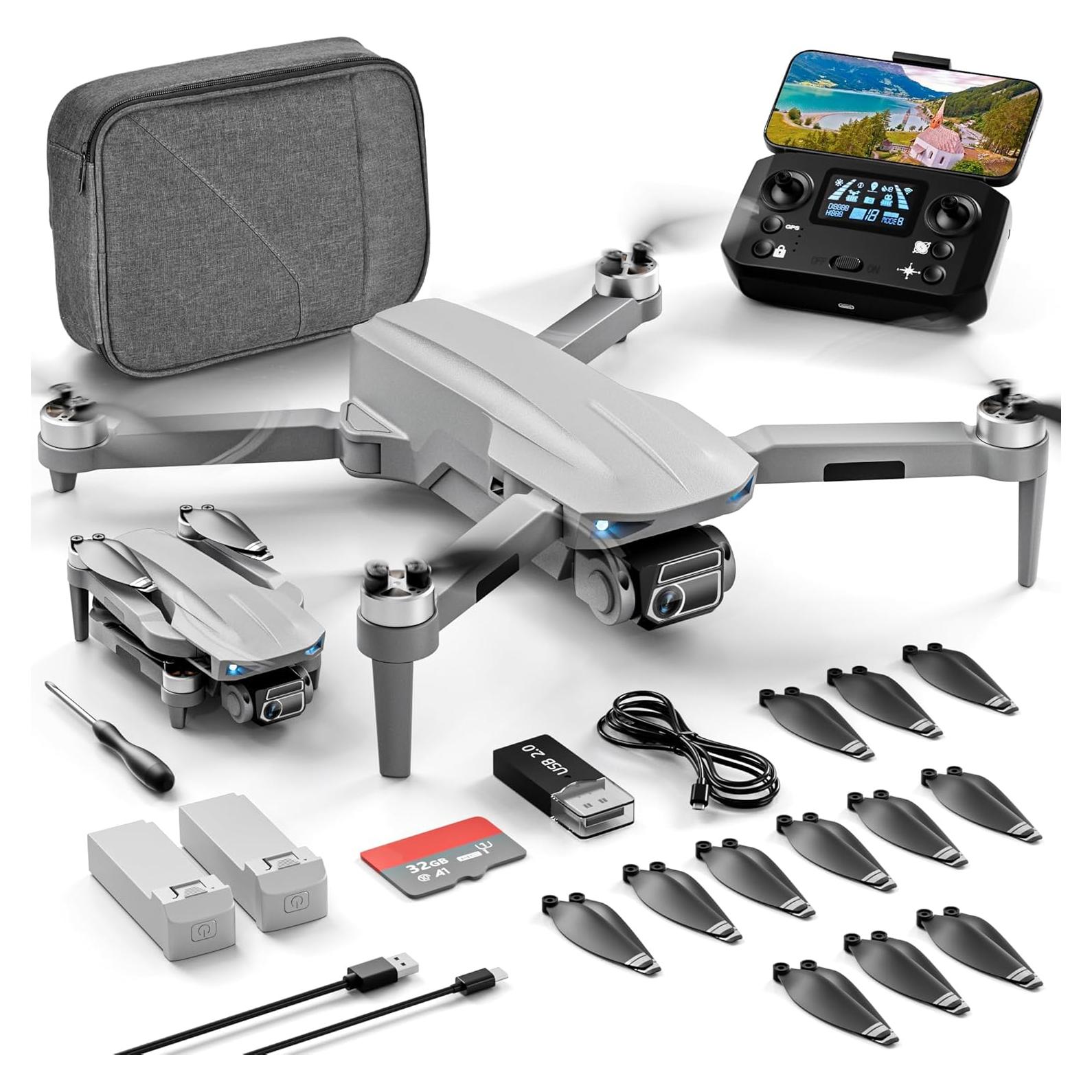 Dron GPS Plegable HHD 4K con Cámara y 52 Min de Vuelo