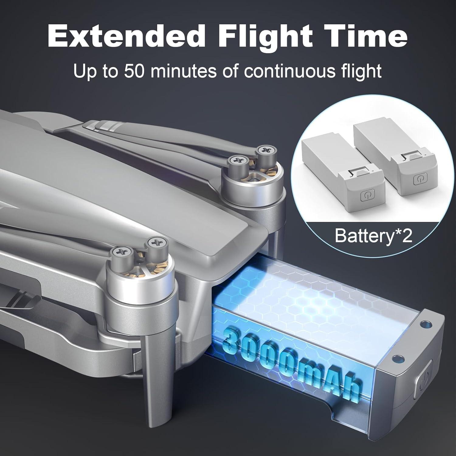 Dron GPS Plegable HHD 4K con Cámara y 52 Min de Vuelo