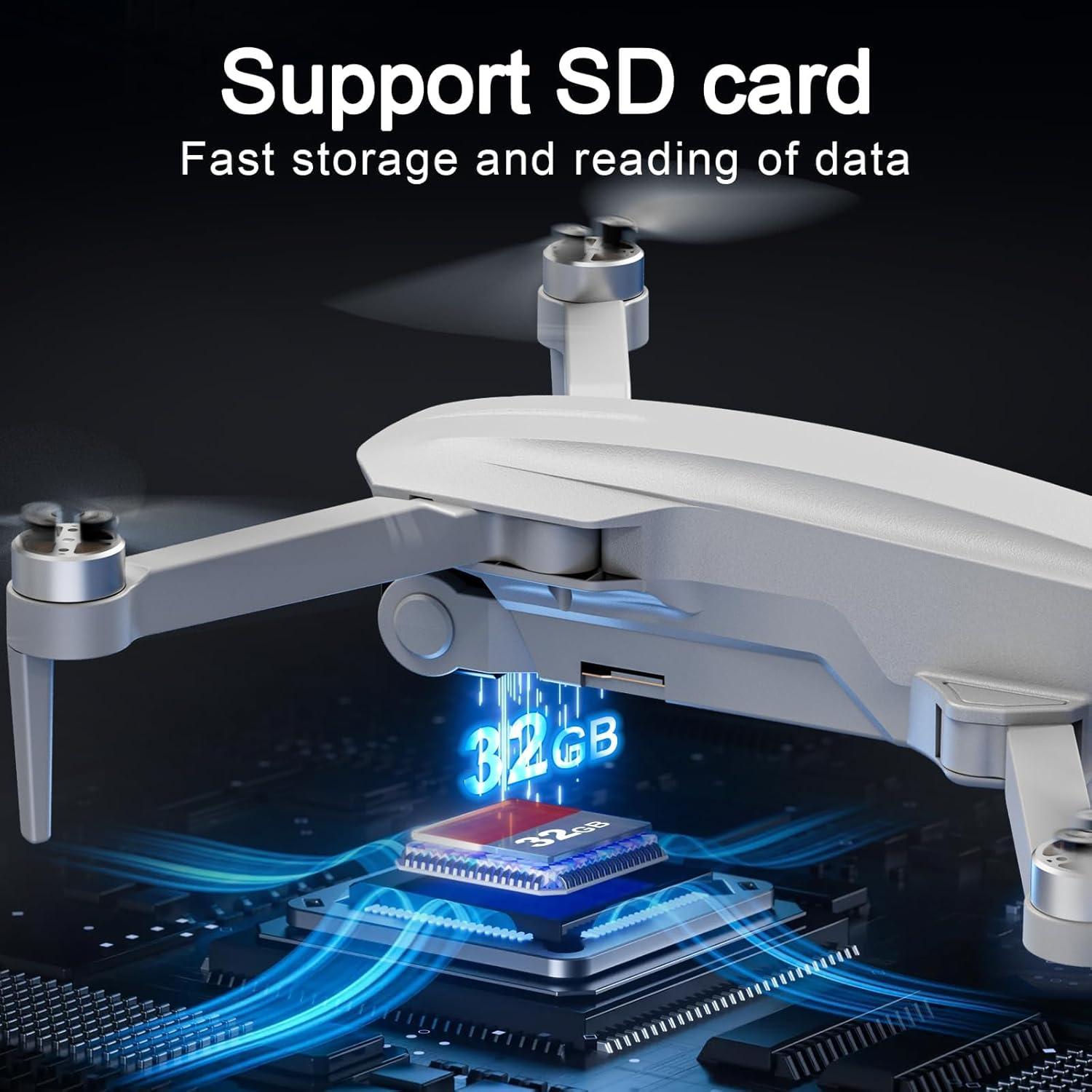 Dron GPS Plegable HHD 4K con Cámara y 52 Min de Vuelo