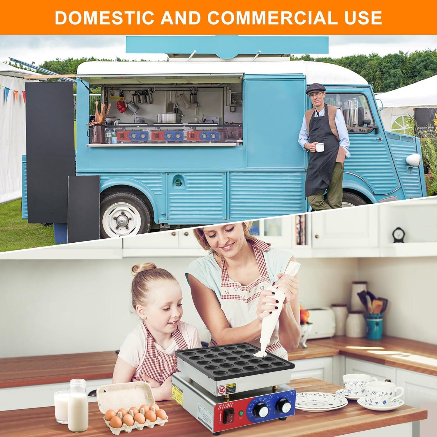 Máquina de hacer mini panqueques SICHI 25PCS 950W 110V