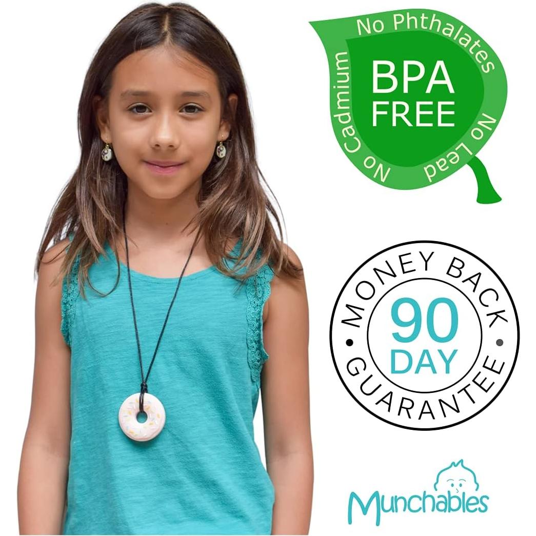 Collar Masticable Munchables Donut Azul - Sensorial Seguro