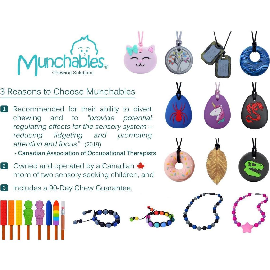 Collar Masticable Munchables Donut Azul - Sensorial Seguro