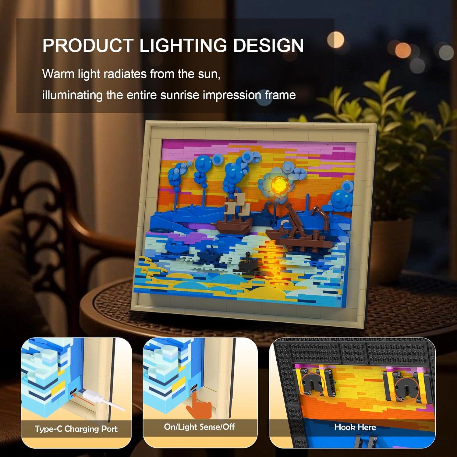 Conjunto de Bloques de Construcción 3D Amanecer Brihappen 1514 Pcs