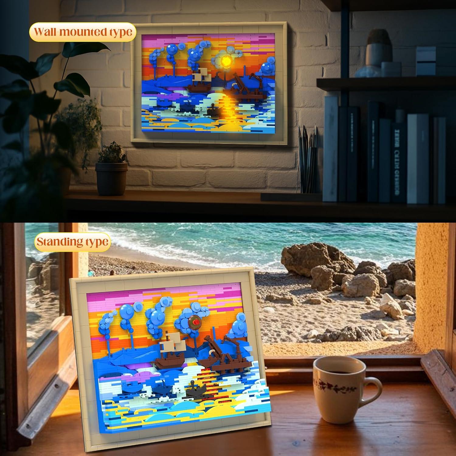 Conjunto de Bloques de Construcción 3D Amanecer Brihappen 1514 Pcs