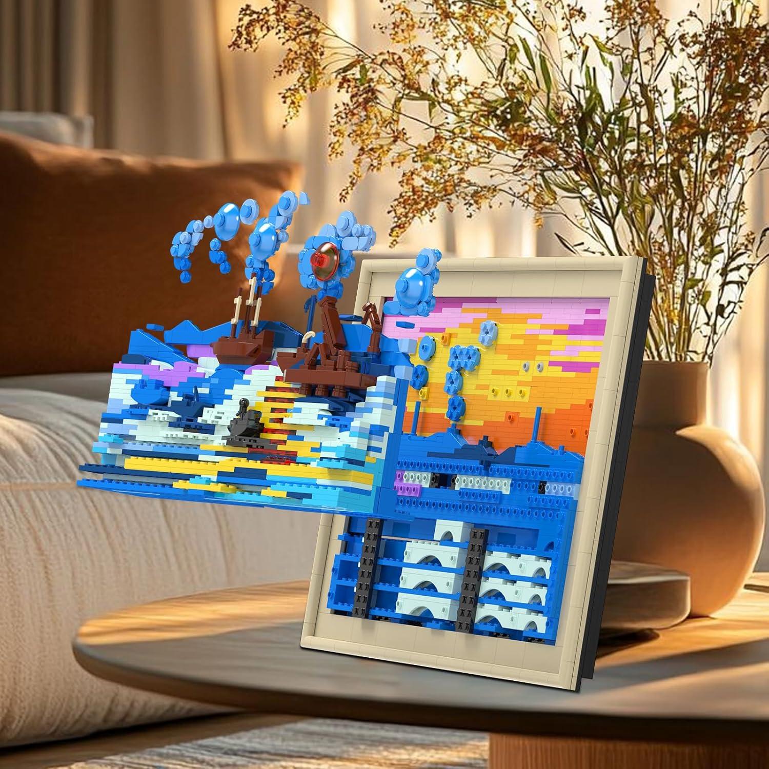 Conjunto de Bloques de Construcción 3D Amanecer Brihappen 1514 Pcs